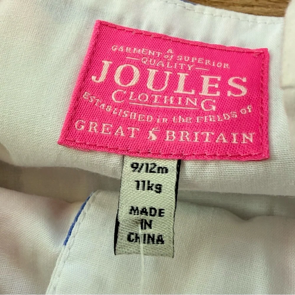 Joules White Garment with Hot Pink Brand Label